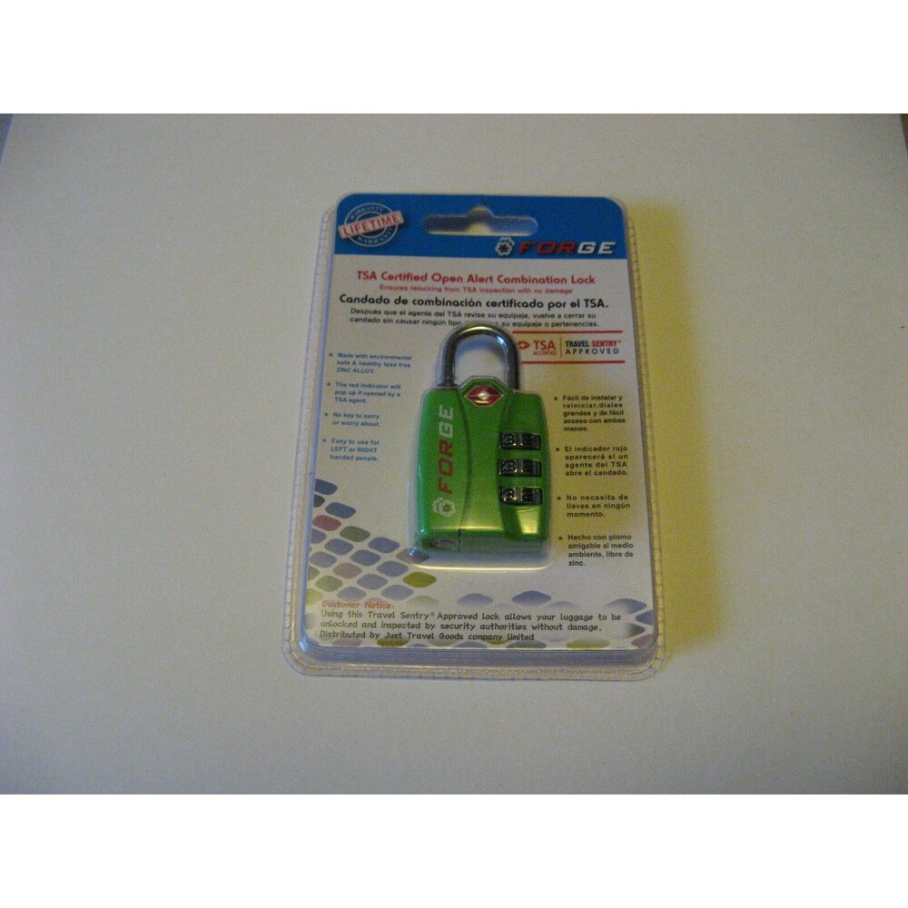 Forge TSA Certified Open Alert Combiantion Lock Green NEW IN PACKAGE